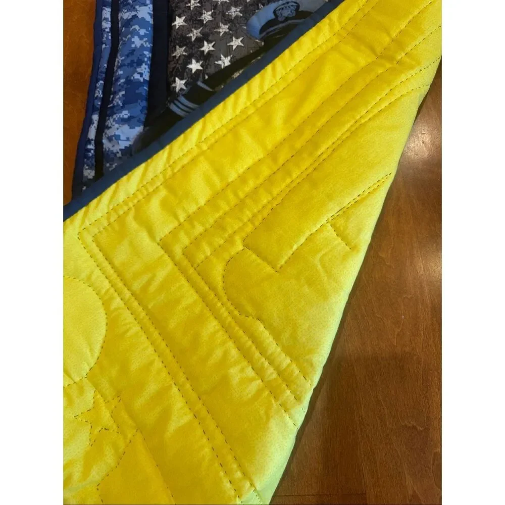 Handmade U.S. Navy Patriotic Wall Hanging Quilt Military Veteran Americana Home